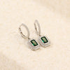 Wholesale Women's Light Luxury Geometric S925 Silver Electroplated Earrings With Diamonds And Highgrade Emeralds