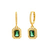 Wholesale Women's Light Luxury Geometric S925 Silver Electroplated Earrings With Diamonds And Highgrade Emeralds