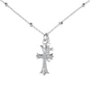 Wholesale Women's Light Luxury Geometric S925 Sterling Silver Cross Shape Necklace With Electroplating