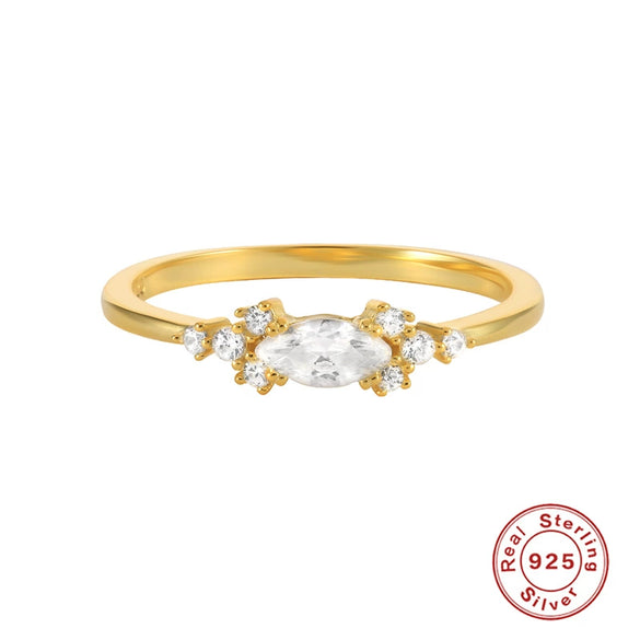 Wholesale Women's Light Luxury Geometric S925 Sterling Silver Electroplated Ring Jewelry