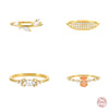 Wholesale Women's Light Luxury Geometric S925 Sterling Silver Electroplated Ring Jewelry