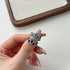 Wholesale Women's Light Luxury Geometric S925 Sterling Silver Pigeon Egg Shape Wave Design Ring With Electroplating