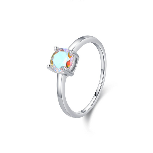 Wholesale Women's Light Luxury Geometric S925 Sterling Silver Ring Inlaid With Zircon