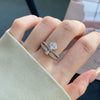 Wholesale Women's Light Luxury Geometric S925 Sterling Silver Ring With High Carbon Diamond Zircon And Electroplating