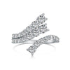 Wholesale Women's Light Luxury Geometric S925 Sterling Silver Ring With High Carbon Diamond Zircon And Electroplating
