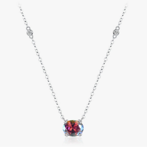 Wholesale Women's Light Luxury Geometric S925 Sterling Silver Zircon Inlaid Necklace With Cross Chain