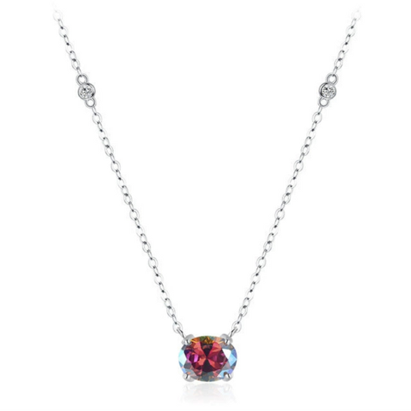 Wholesale Women's Light Luxury Geometric S925 Sterling Silver Zircon Inlaid Necklace With Cross Chain