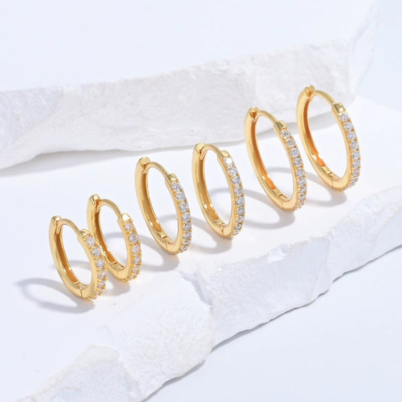 Wholesale Women's Light Luxury Geometric S925 Sterling Silver Zirconia Inlaid Earrings