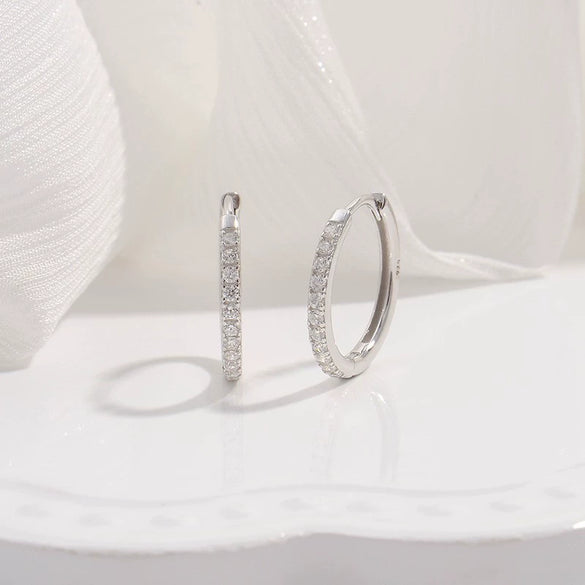 Wholesale Women's Light Luxury Geometric S925 Sterling Silver Zirconia Inlaid Earrings