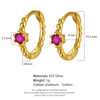 Wholesale Women's Light Luxury Geometric 925 Silver Earrings With Multicolor Zircon And Electroplating