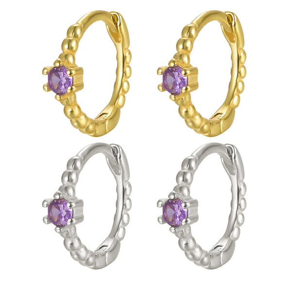 Wholesale Women's Light Luxury Geometric 925 Silver Earrings With Multicolor Zircon And Electroplating