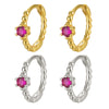 Wholesale Women's Light Luxury Geometric 925 Silver Earrings With Multicolor Zircon And Electroplating