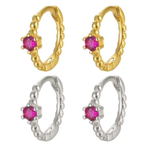 Wholesale Women's Light Luxury Geometric 925 Silver Earrings With Multicolor Zircon And Electroplating