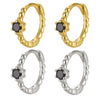 Wholesale Women's Light Luxury Geometric 925 Silver Earrings With Multicolor Zircon And Electroplating
