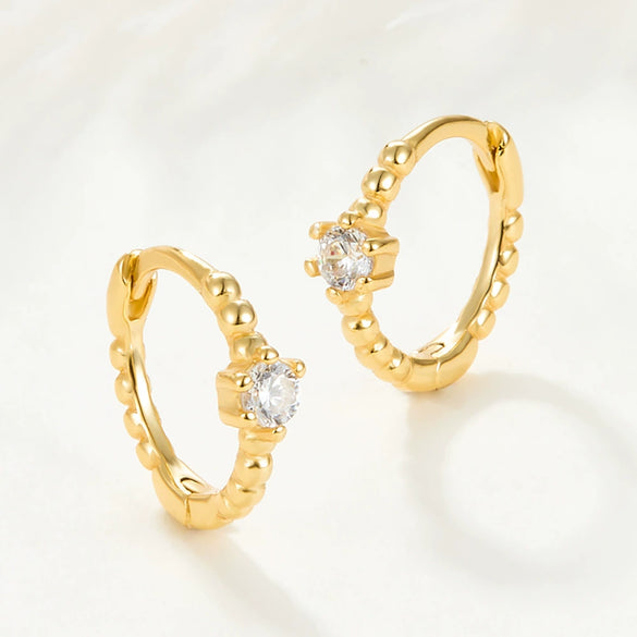 Wholesale Women's Light Luxury Geometric 925 Silver Earrings With Multicolor Zircon And Electroplating
