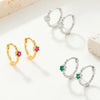 Wholesale Women's Light Luxury Geometric 925 Silver Earrings With Multicolor Zircon And Electroplating