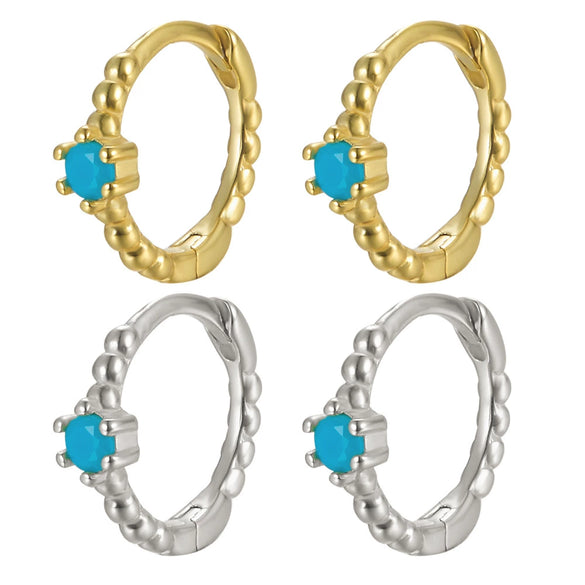 Wholesale Women's Light Luxury Geometric 925 Silver Earrings With Multicolor Zircon And Electroplating