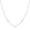 Wholesale Women's Light Luxury Geometric Silver Electroplated Cross Chain Necklace With Four Leaf Clover Pendant