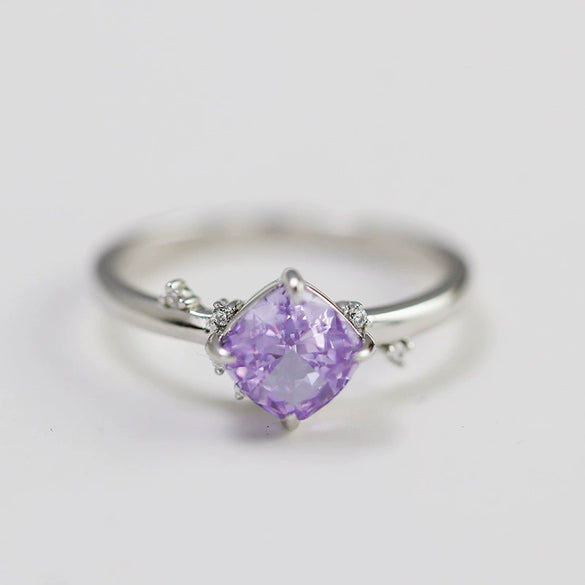 Wholesale Women's Light Luxury Geometric 925 Silver Electroplated Ring With Ice Flower Zirconium And White Zirconium