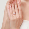 Wholesale Women's Light Luxury Geometric 925 Silver Oval Pink Crystal Ring Jewelry With Seiko Design