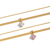 Wholesale Women's Light Luxury Geometric Snake Chain Necklace Stainless Steel 18K Real Gold Plated With Zircon Inlay
