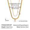 Wholesale Women's Light Luxury Geometric Snake Chain Necklace Stainless Steel 18K Real Gold Plated With Zircon Inlay