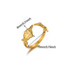 Wholesale Women's Light Luxury Geometric Snake Ring Inlaid With Gold Fruit Pattern Titanium Steel