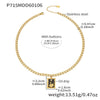 Wholesale Women's Light Luxury Geometric Square Pendant Doublelayer Stainless Steel 18K Gold Plated Necklace