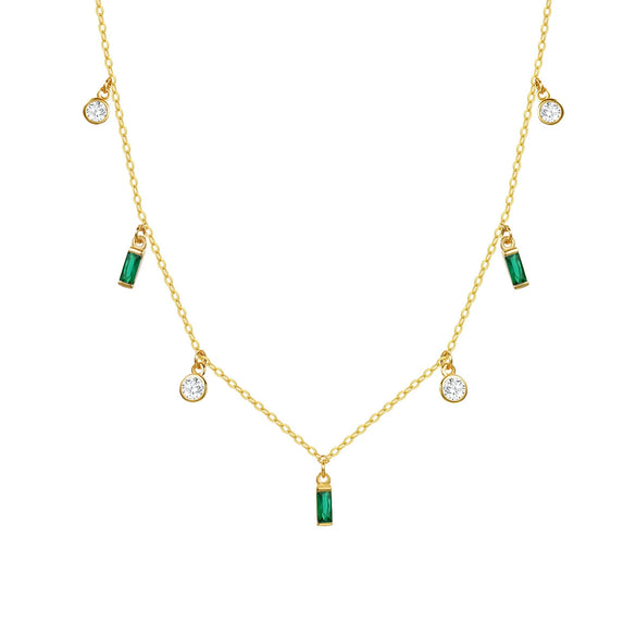 Wholesale Women's Light Luxury Geometric Square Zircon S925 Sterling Silver Necklace Cross Chain