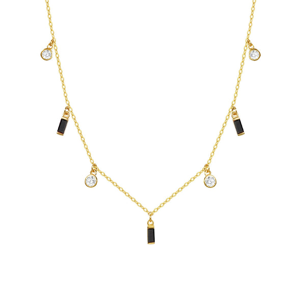 Wholesale Women's Light Luxury Geometric Square Zircon S925 Sterling Silver Necklace Cross Chain