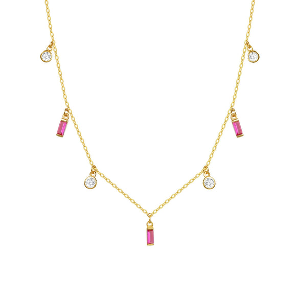 Wholesale Women's Light Luxury Geometric Square Zircon S925 Sterling Silver Necklace Cross Chain