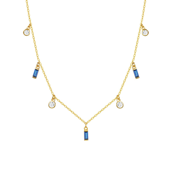Wholesale Women's Light Luxury Geometric Square Zircon S925 Sterling Silver Necklace Cross Chain