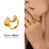 Wholesale Women's Light Luxury Geometric Sshaped Stainless Steel Electroplated Ferris Wheel Ring