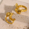 Wholesale Women's Light Luxury Geometric Sshaped Stainless Steel Electroplated Ferris Wheel Ring
