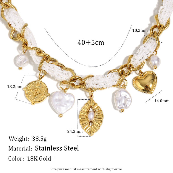 Wholesale Women's Light Luxury Geometric Stainless Steel And Titanium Steel Electroplated Necklace Pendant