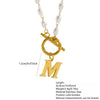 Wholesale Women's Light Luxury Geometric Stainless Steel Bead Chain Necklace With Electroplated Letter And Number Pendants