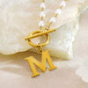 Wholesale Women's Light Luxury Geometric Stainless Steel Bead Chain Necklace With Electroplated Letter And Number Pendants