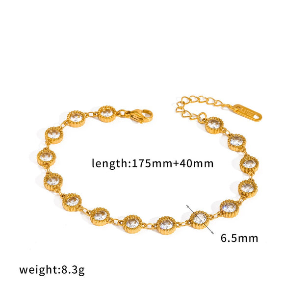 Wholesale Women's Light Luxury Geometric Stainless Steel Bracelet With Vacuum Plating