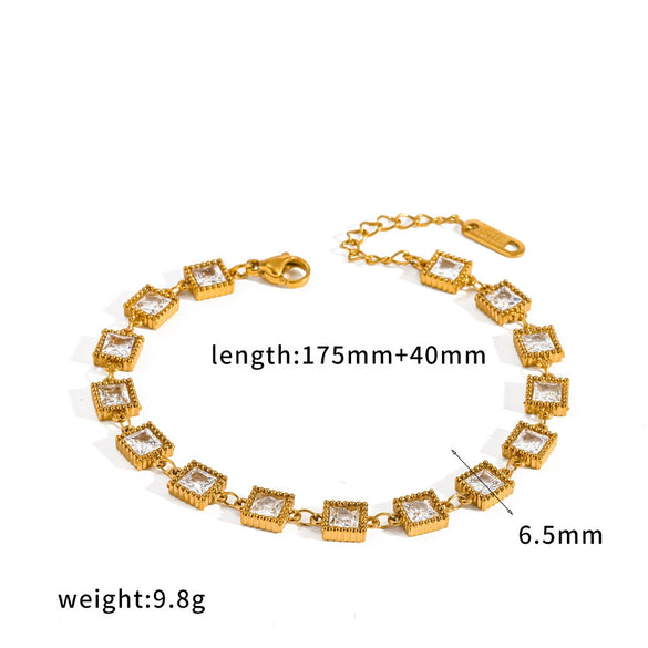 Wholesale Women's Light Luxury Geometric Stainless Steel Bracelet With Vacuum Plating