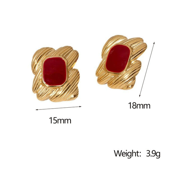 Wholesale Women's Light Luxury Geometric Stainless Steel Earrings Electroplated