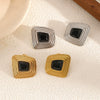 Wholesale Women's Light Luxury Geometric Stainless Steel Earrings With Electroplating