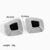Wholesale Women's Light Luxury Geometric Stainless Steel Earrings With Electroplating