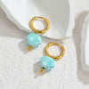 Wholesale Women's Light Luxury Geometric Stainless Steel Earrings With Macaron Color And Electroplating Treatment