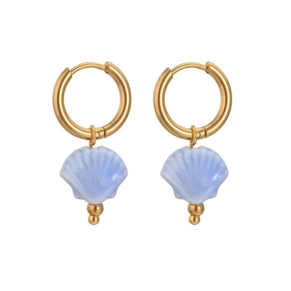Wholesale Women's Light Luxury Geometric Stainless Steel Earrings With Macaron Color And Electroplating Treatment