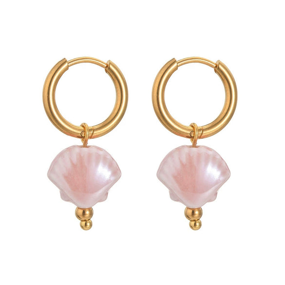 Wholesale Women's Light Luxury Geometric Stainless Steel Earrings With Macaron Color And Electroplating Treatment