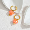 Wholesale Women's Light Luxury Geometric Stainless Steel Earrings With Macaron Color And Electroplating Treatment
