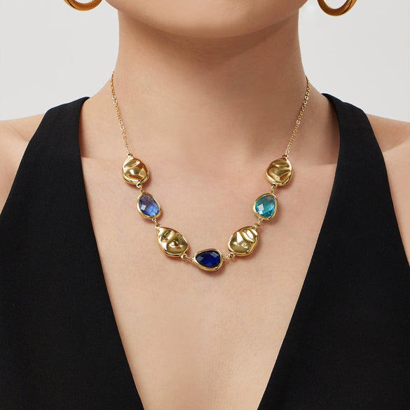 Wholesale Women's Light Luxury Geometric Stainless Steel Electroplated Clavicle Necklace