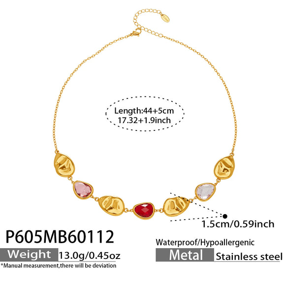 Wholesale Women's Light Luxury Geometric Stainless Steel Electroplated Clavicle Necklace