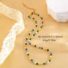 Wholesale Women's Light Luxury Geometric Stainless Steel Electroplated Colorful Seed Bead Singlelayer Necklace Jewelry