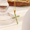 Wholesale Women's Light Luxury Geometric Stainless Steel Electroplated Cross Necklace